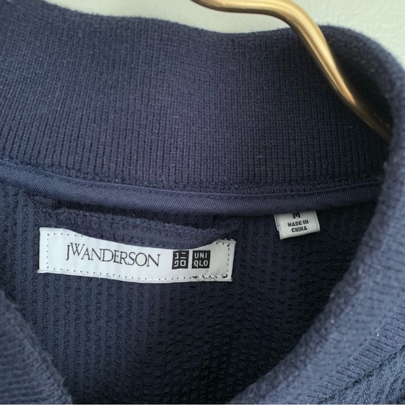 JW Anderson x Uniqlo seersucker full zip bomber jacket navy size medium - Picture 4 of 7